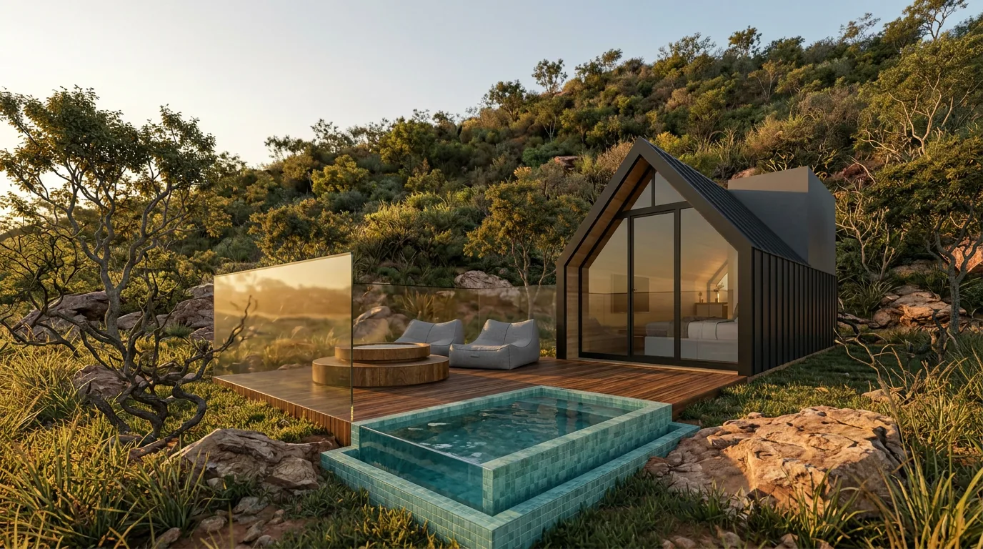 Chalé modular entregue e pronto